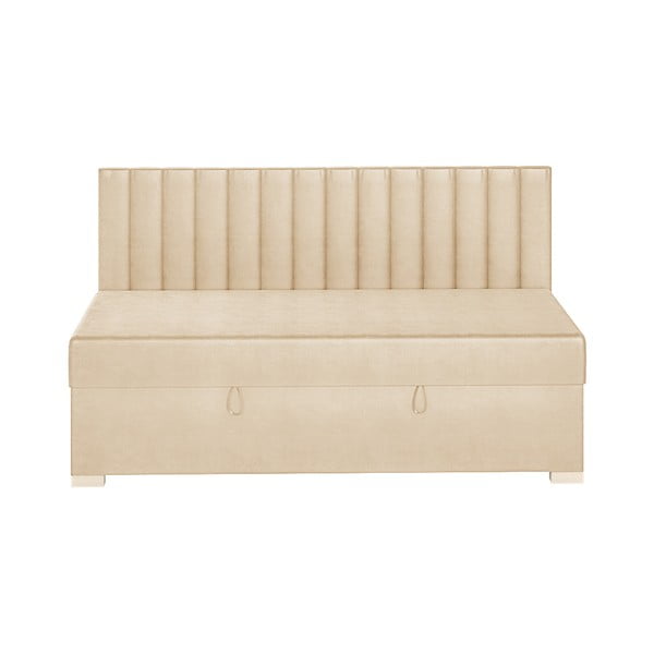 Béžová dětská postel s úložným prostorem s matrací 90x200 cm Chill – Ghado