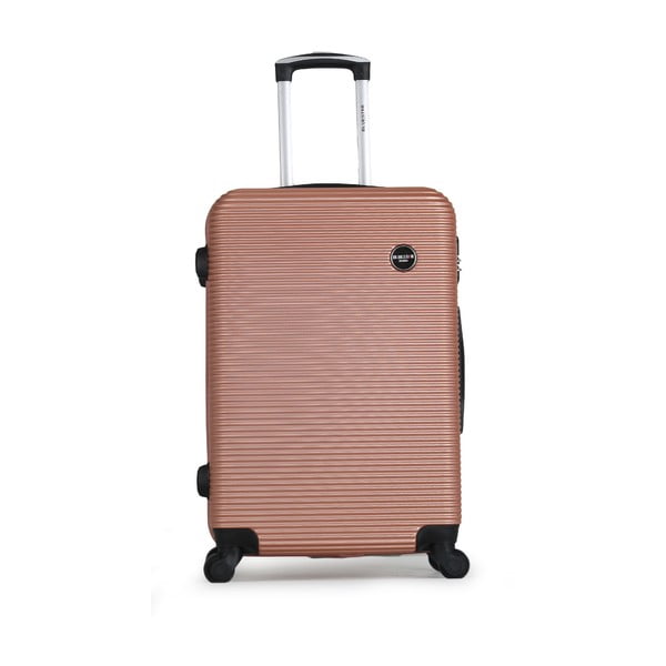 Světle růžový cestovní kufr na kolečkách BlueStar Porto, 39 l