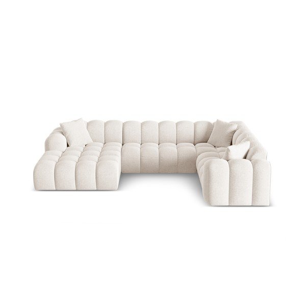 Krémová žinylková rohová pohovka (pravý roh/do "U") Treno – Cosmopolitan Design