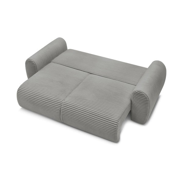 Tmavě šedá manšestrová rozkládací pohovka 257 cm Lucien – Bobochic Paris-image-4