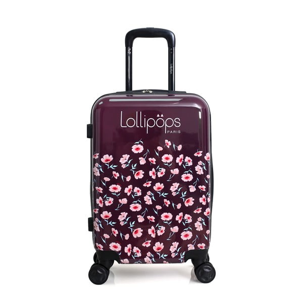 Fialovo-růžové skořepinové zavazadlo na 4 kolečkách Lollipops Poppy