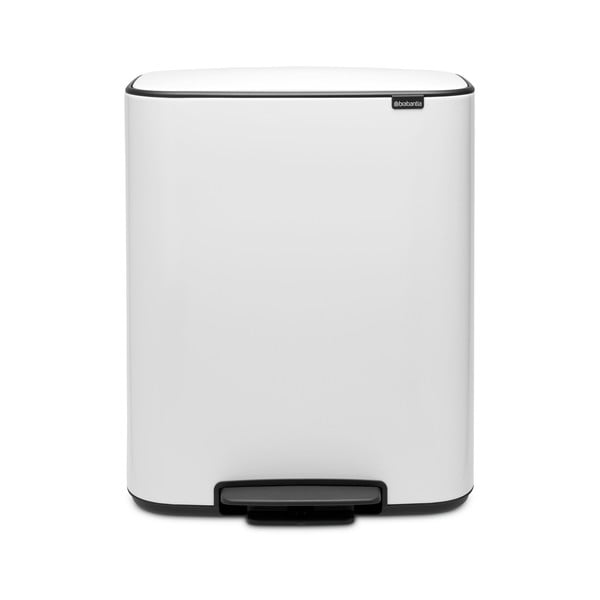 Bílý nášlapný ocelový odpadkový koš na tříděný odpad 2x30 l Bo – Brabantia-image-4