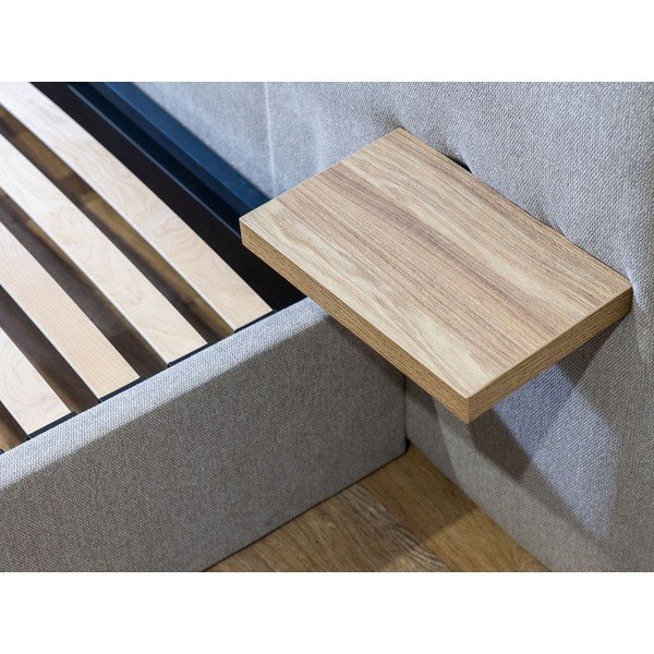 Světle šedá čalouněná dvoulůžková postel s úložným prostorem s roštem 160x200 cm Blandine – Bobochic Paris-image-4