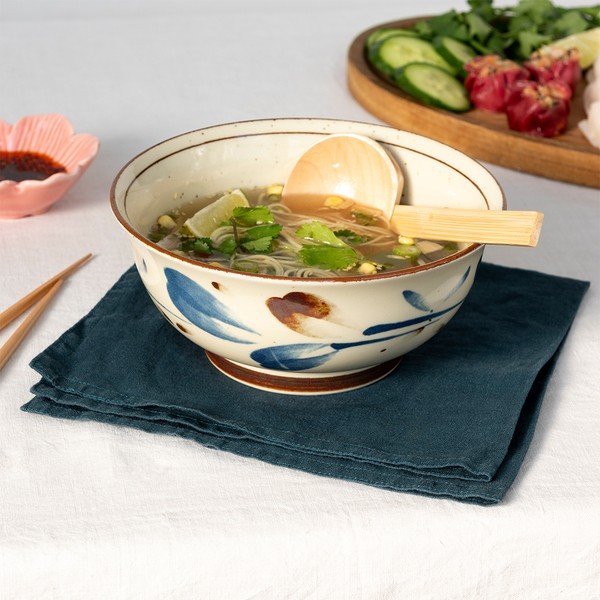 Modrá/béžová porcelánová ramen miska 1 l Breeze – Rex London-image-3