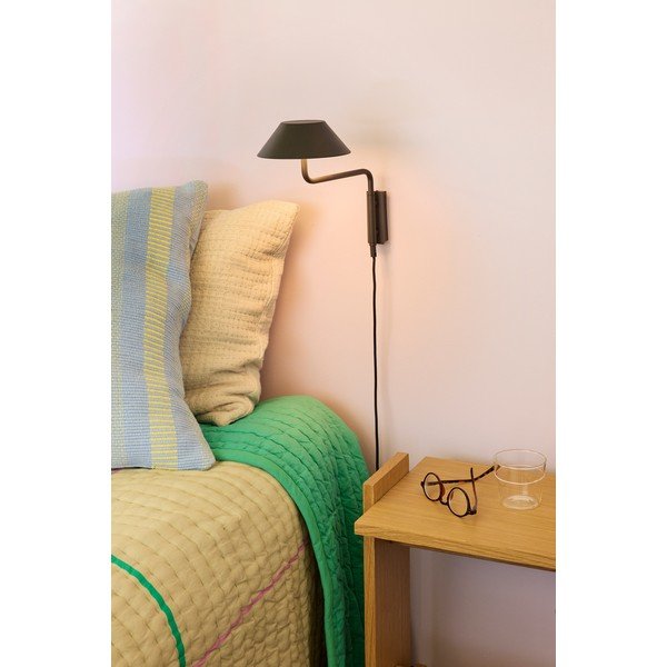 Černé kovové LED stmívatelné nástěnné svítidlo do zásuvky ø 30 cm Cover – Hübsch-image-1