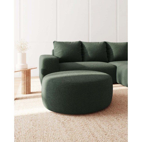 Zelený taburet z textilie bouclé Feiro – MESONICA-image-2