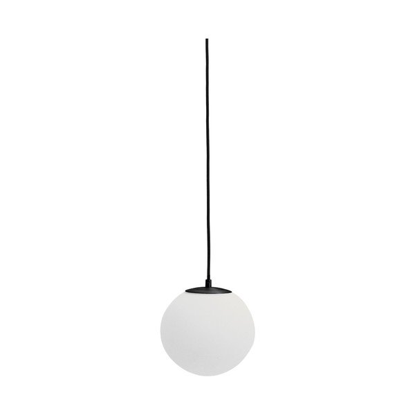 Bílé/černé kovové závěsné svítidlo se skleněným stínidlem ø 15 cm Brisia – Kave Home