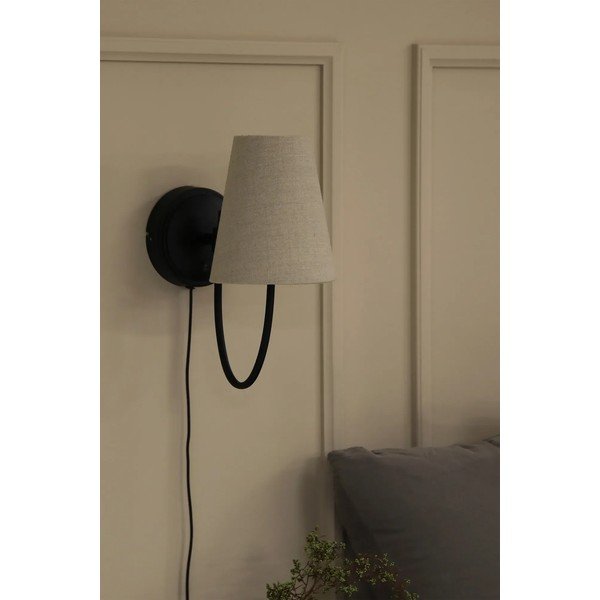 Černé/béžové nástěnné svítidlo do zásuvky Amar – Markslöjd-image-3