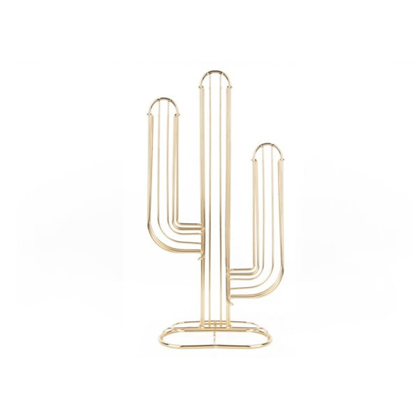 Stojan na 48 kávových kapslí ve zlaté barvě Present Time Cactus-image-1
