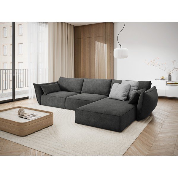 Šedá rohová pohovka (pravý roh) Vanda – Mazzini Sofas-image-1