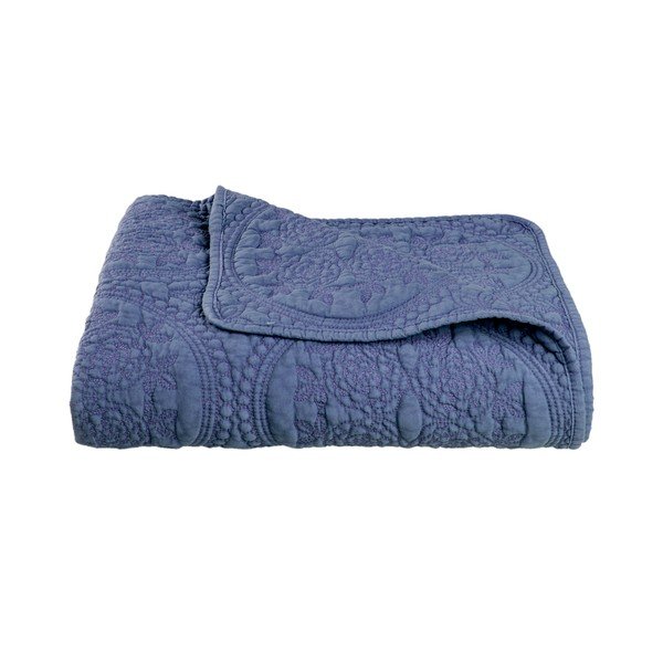 Modrý přehoz Clayre & Eef Rustico, 150 x 150 cm