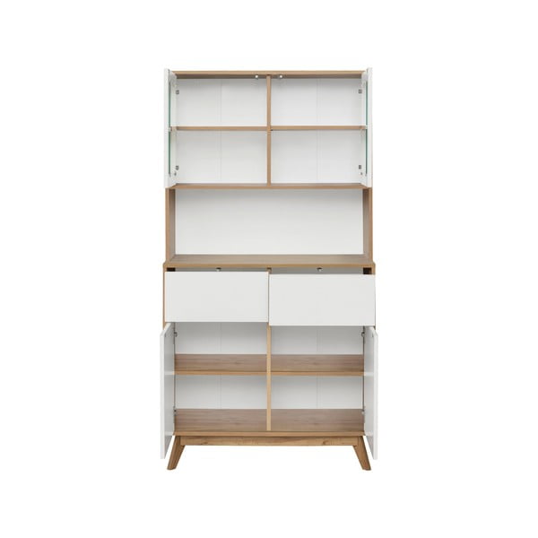 Kredenc v dekoru dubu v bílo-přírodní barvě 84x165 cm Skandi – Støraa-image-2