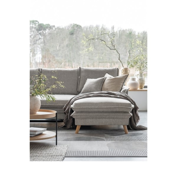 Šedobéžová rozkládací/s úložným prostorem rohová pohovka (pravý roh/s lenoškou) Charming Charlie – Miuform-image-4