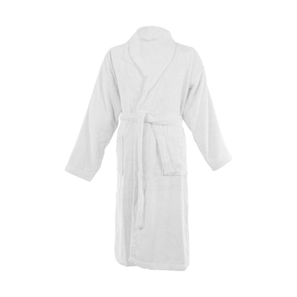 Bílý bavlněný župan velikost S/M Lindu – Tiseco Home Studio