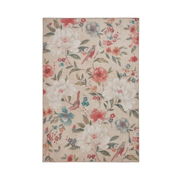 Béžový pratelný koberec 122x170 cm Pipa Floral – Catherine Lansfield
