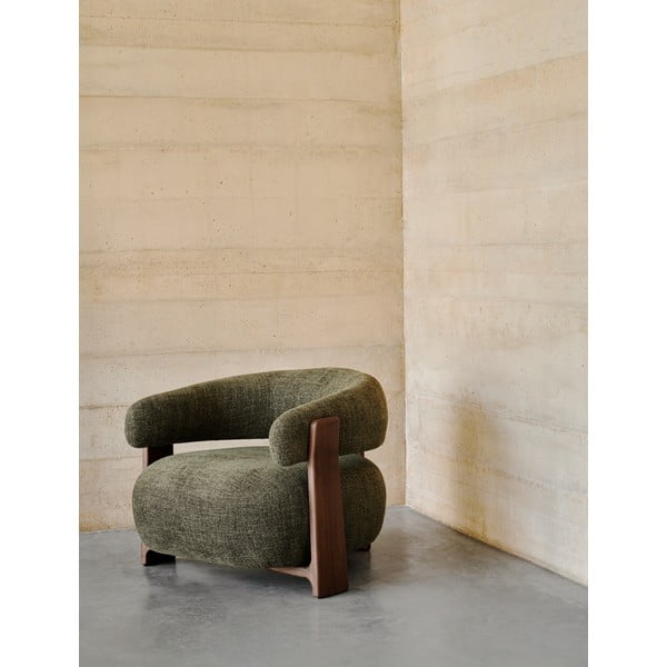 Zelené žinylkové křeslo Granite – Kave Home-image-1