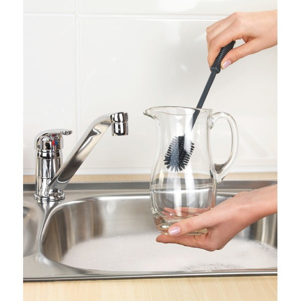 Šedý kartáč na nádobí Wenko Sia, délka 25 cm-image-4