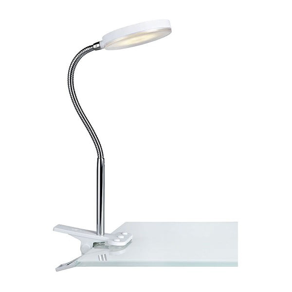 Bílá stolní LED lampa s klipsem Markslöjd Flex