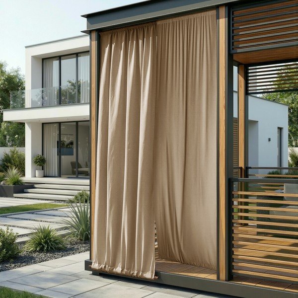 Béžový dimout/venkovní závěs Calisto – Filumi