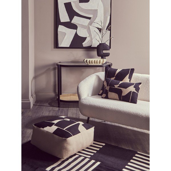 Černý/v přírodní barvě konzolový stolek se skleněnou deskou 49x100 cm Cebu – Premier Housewares-image-2