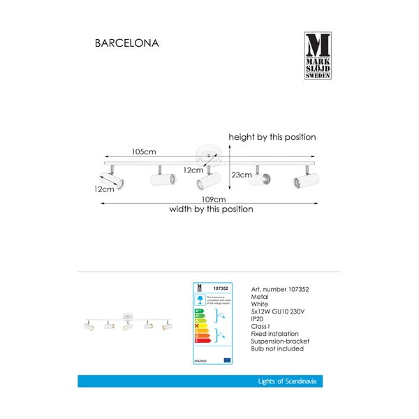 Bílé stropní svítidlo Markslöjd Barcelona-image-2