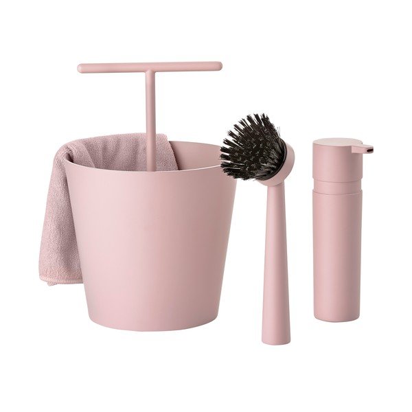 Sada na mytí nádobí Bucket, starorůžová