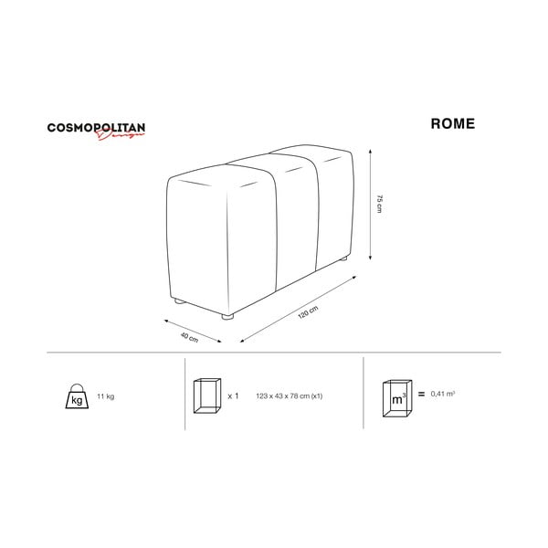 Růžová sametová opěrka k modulární pohovce Rome Velvet - Cosmopolitan Design-image-3