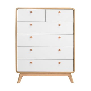 Vysoká komoda v dekoru dubu v bílo-přírodní barvě 81x104 cm Caitlin – Støraa