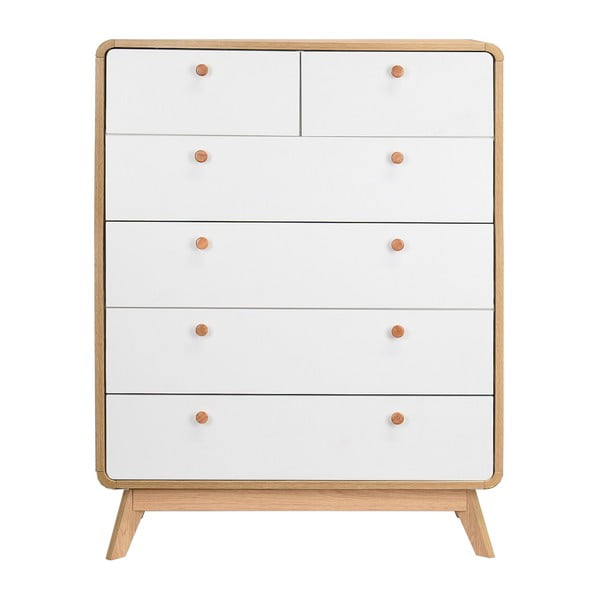 Vysoká komoda v dekoru dubu v bílo-přírodní barvě 81x104 cm Caitlin – Støraa-image-3
