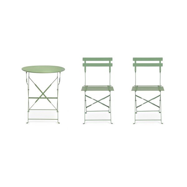 Šalvějově zelený ocelový zahradní jídelní set pro 2 Austin – Bizzotto-image-4