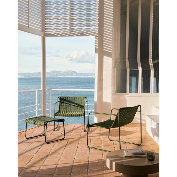 Zelené kovové zahradní křeslo Maurina – Kave Home-image-1