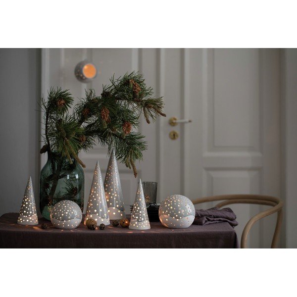 Šedý vánoční svícen z kostního porcelánu Kähler Design Nobili, ⌀ 14 cm-image-2