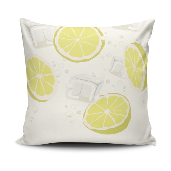Povlak na polštář s příměsí bavlny Cushion Love Lemons, 45 x 45 cm