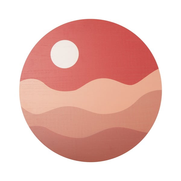 Hnědo-červený nástěnný obraz PT LIVING Clay Sunset, ø 40 cm