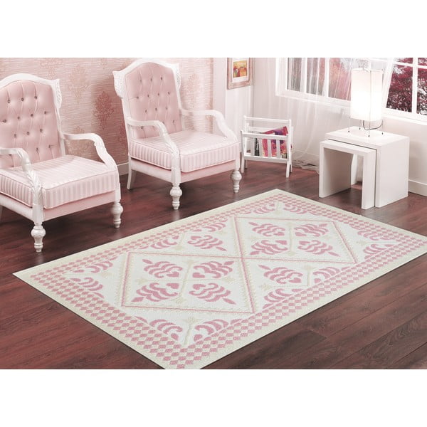 Pudrově růžový odolný koberec Vitaus Lulu, 80 x 200 cm 