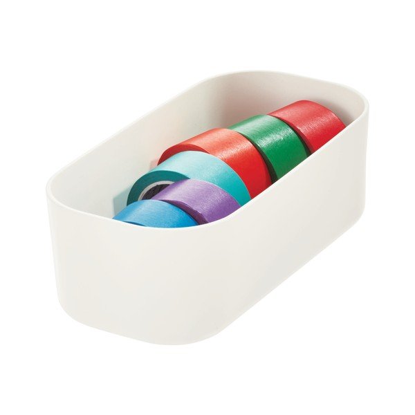 Bílý úložný box iDesign Eco, 9 x 18,3 cm-image-1