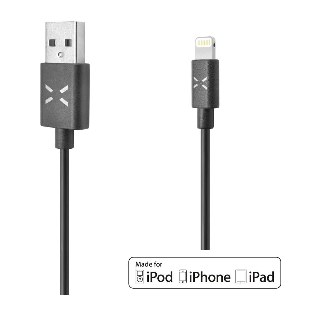 Černý USB datový kabel Fixed TO Lightning s konektorem Lightning, MFI, 1m