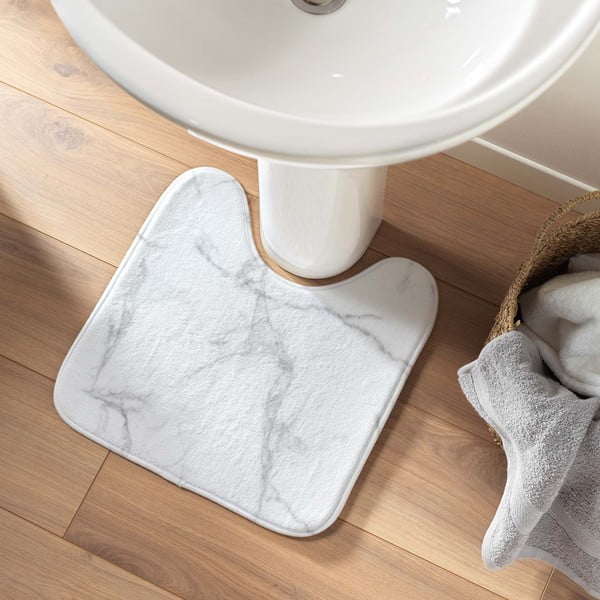 Bílá/šedá WC koupelnová předložka 45x45 cm Marbre – douceur d'intérieur-image-1