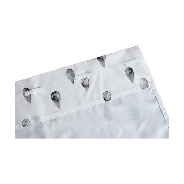 Bílý dětský závěs z bavlněného saténu 110x250 cm Bunnies in the Rain – Butter Kings-image-2