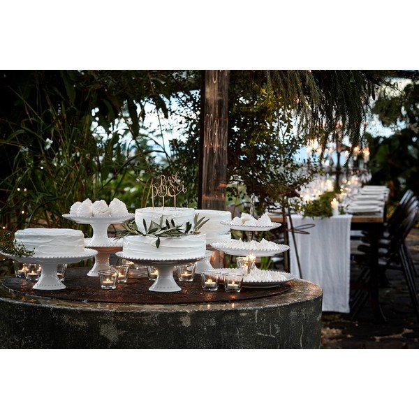 Bílý kameninový podnos na dort Costa Nova Pearl, ⌀ 22 cm-image-2