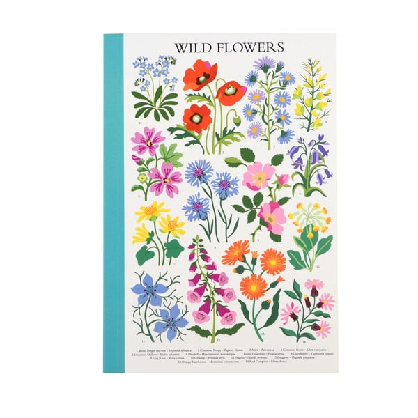 Zápisník 60 stránek formát A5 Wild Flowers – Rex London