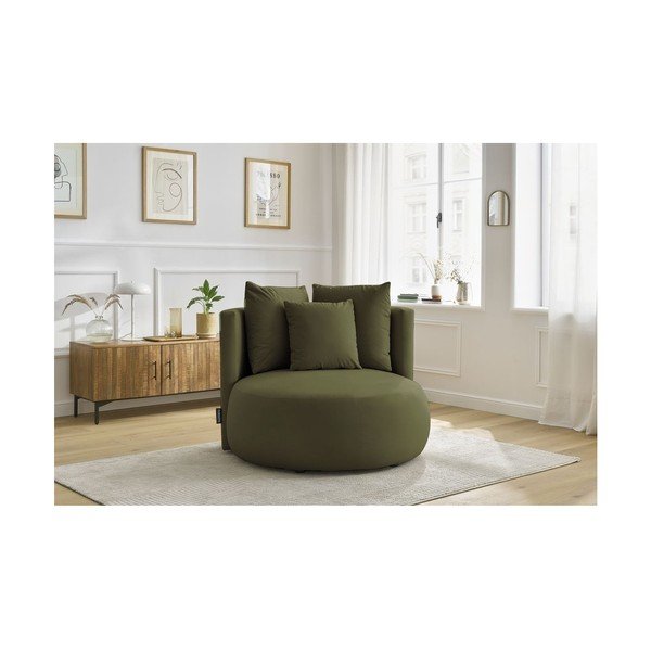 Zelené sametové křeslo Cesar – Bobochic Paris-image-1