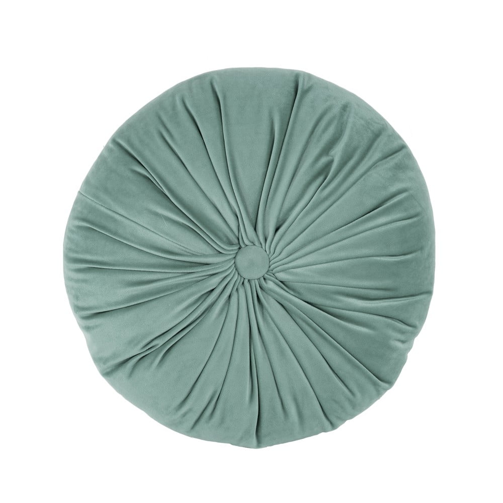 Zelený sametový dekorativní polštář Tiseco Home Studio Velvet, ø 38 cm