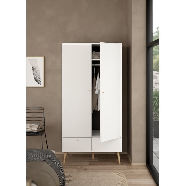 Bílá šatní skříň 99x200 cm Bodo – Tvilum-image-1