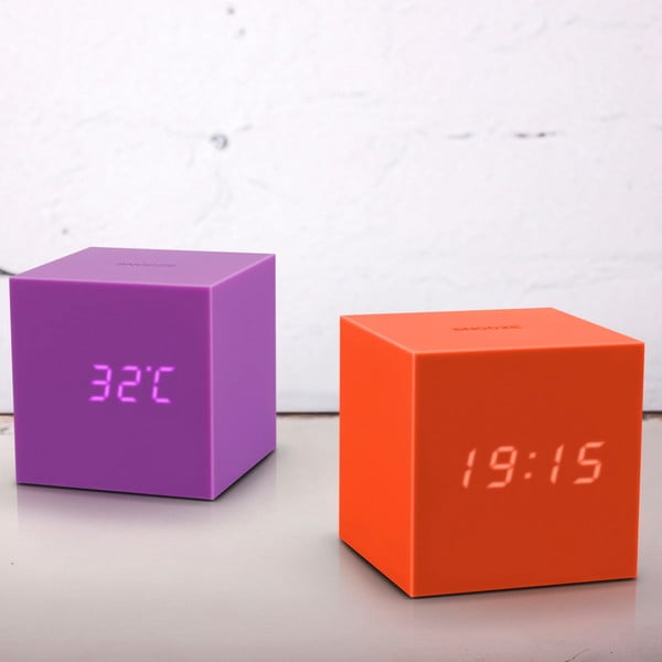 Fialový LED budík Gingko Gravity Cube-image-1