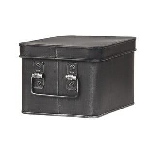 Černý kovový úložný box LABEL51 Media, šířka 22 cm