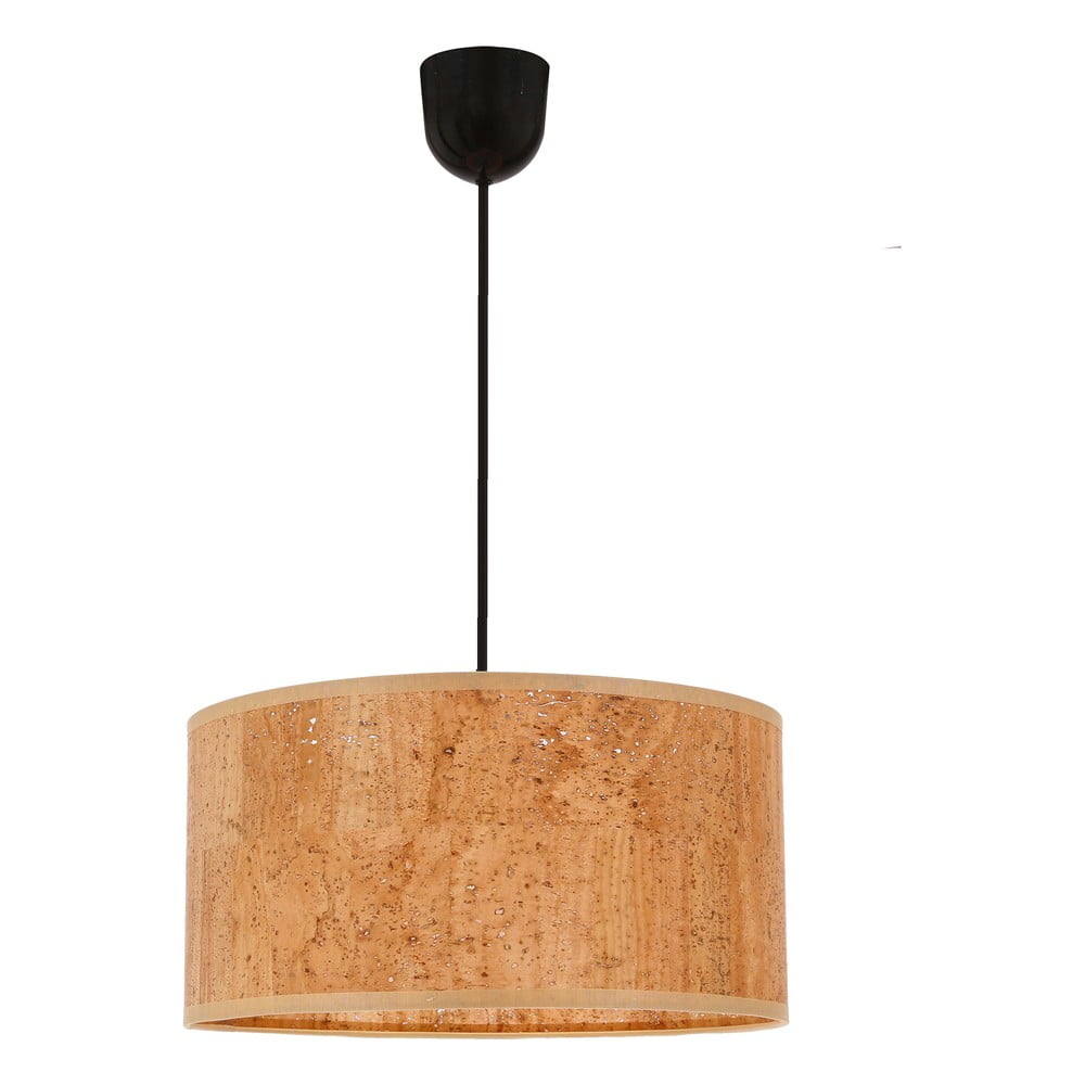 Koňakově hnědé závěsné svítidlo s textilním stínidlem ø 30 cm Ecoline – Candellux Lighting