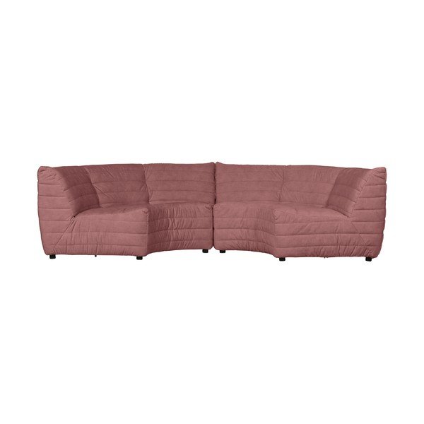 Světle růžová sametová variabilní rohová pohovka Bag – WOOOD-image-4