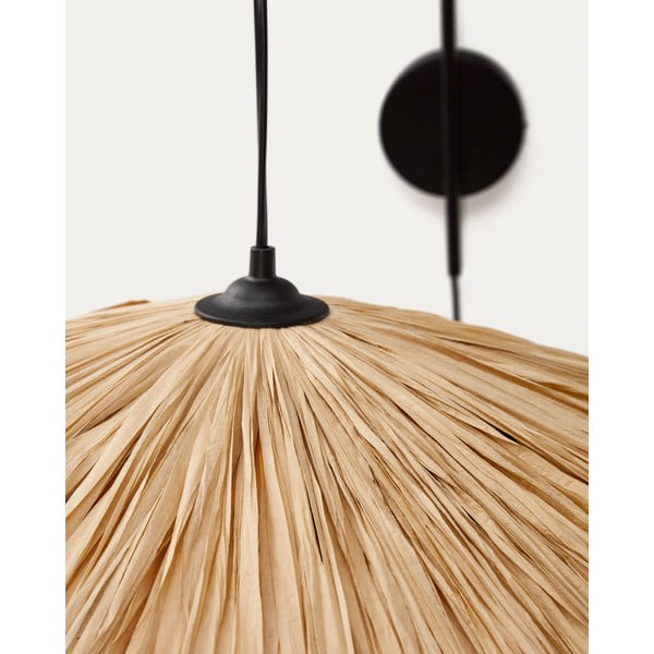 Nástěnné svítidlo v černo-přírodní barvě Rosella – Kave Home-image-1