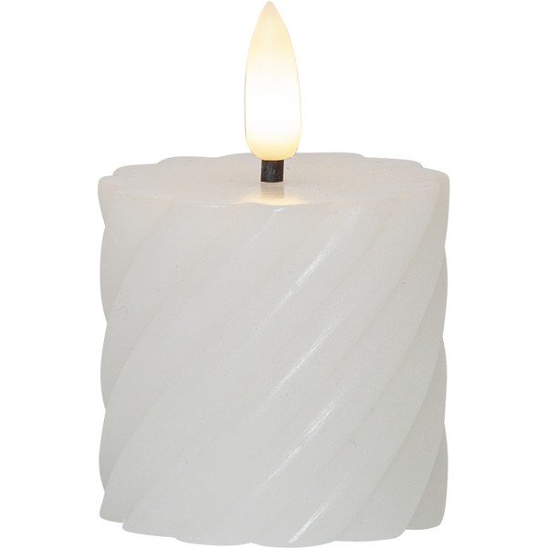 Sada 2 bílých voskových LED svíček Star Trading Flamme Swirl, výška 7,5 cm-image-2